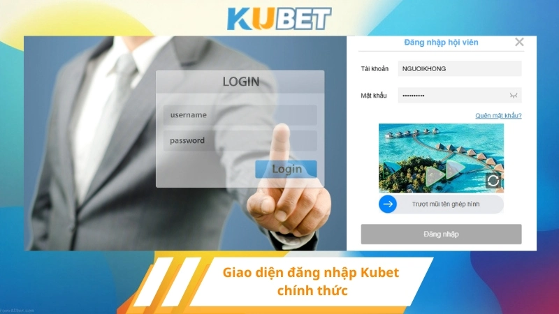 Giao diện đăng nhập Kubet chính thức